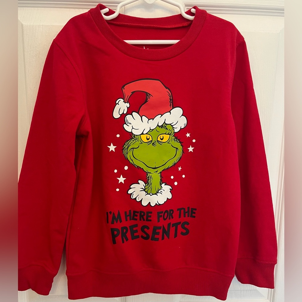 Grinch Christmas Sweatshirt, Boys Size 8 NWT